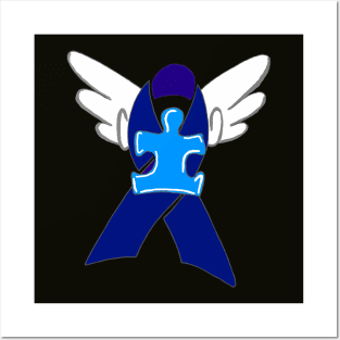 Autism Awareness Ribbon Posters and Art